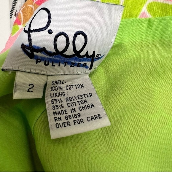 Lilly Pulitzer PINEAPPLE Strapless Dopamine Dress Pink Green Size 2 - Picture 6 of 6